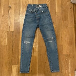 Levi’s mile high rise skinny, button fly